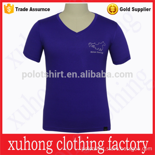 custom fashion V neck ladies t shirt 2017
